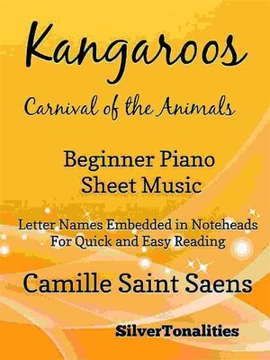 cover image of Kangaroos Carnival of the Animals Beginner Piano Sheet Music